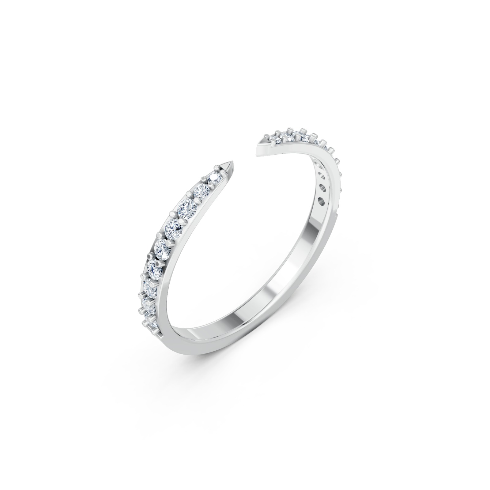 RNN75 Open Pavé Diamond Band — view 2