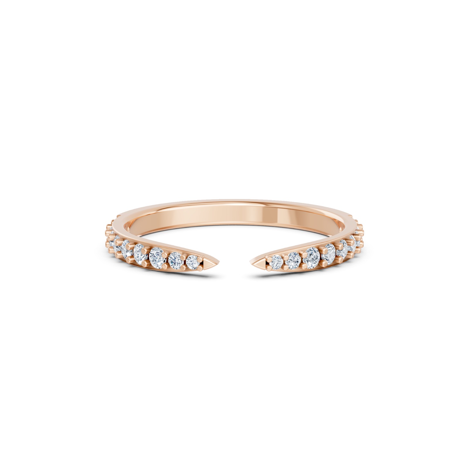 RNN75 Open Pavé Diamond Band — view 4
