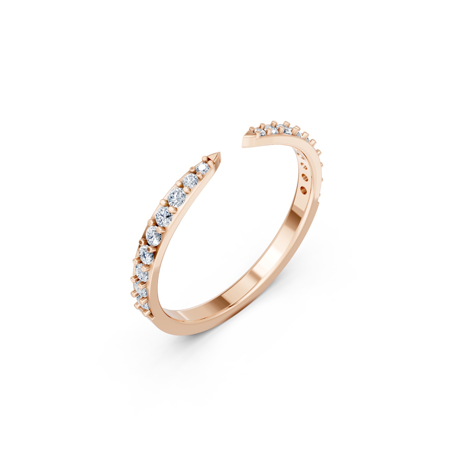 RNN75 Open Pavé Diamond Band — view 5