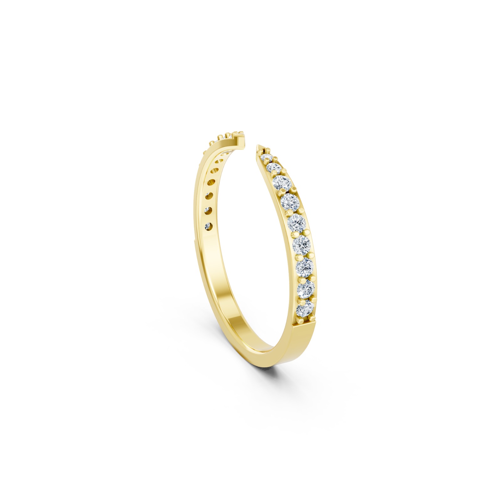RNN75 Open Pavé Diamond Band — view 6