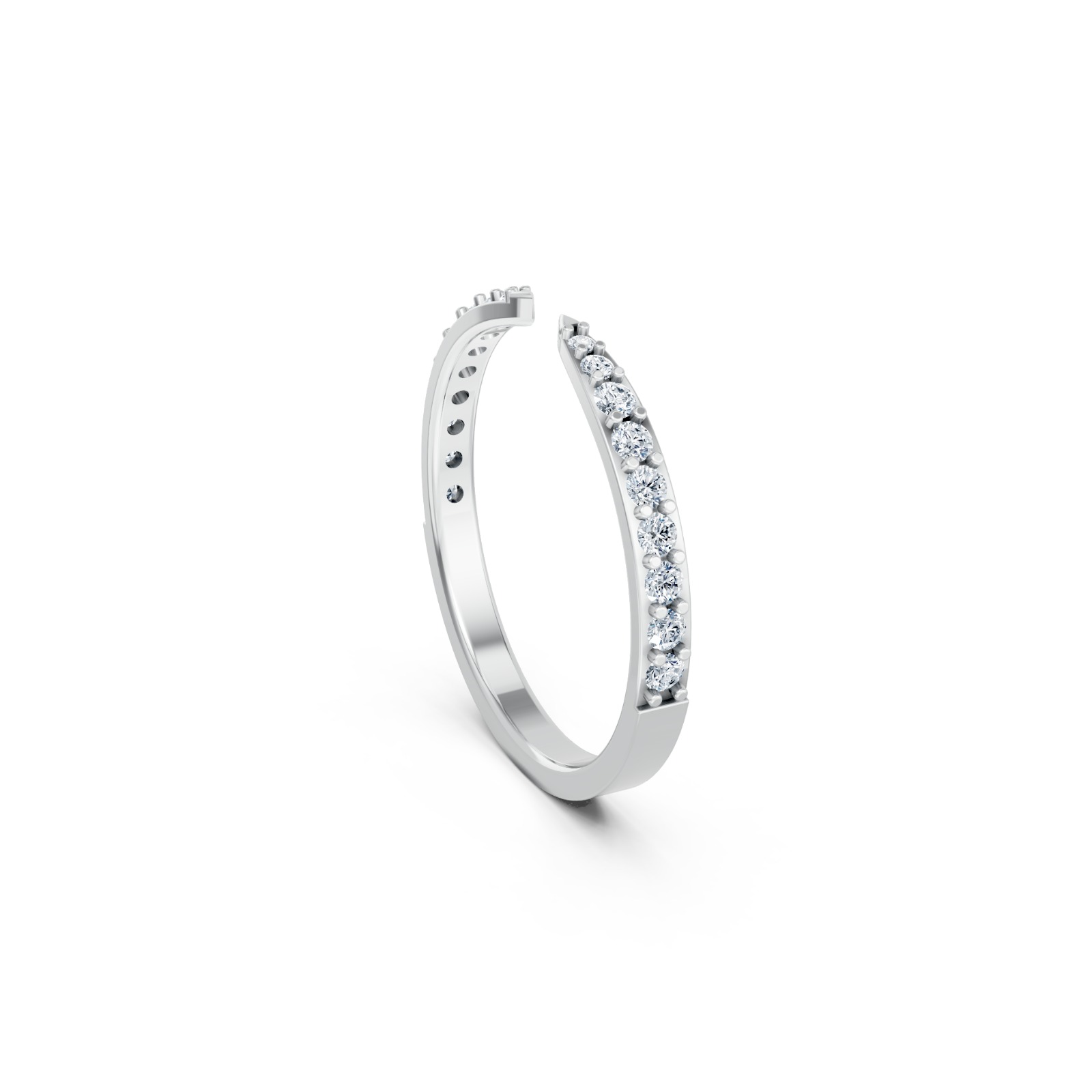 RNN75 Open Pavé Diamond Band — view 7