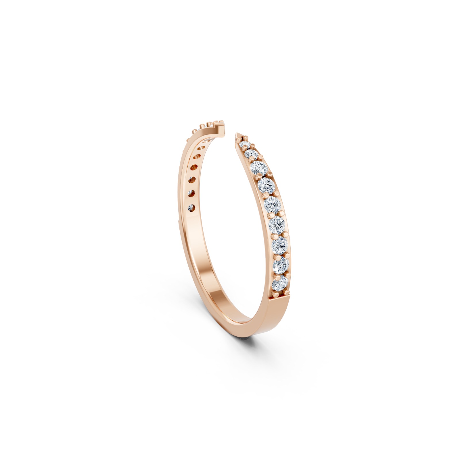 RNN75 Open Pavé Diamond Band — view 8
