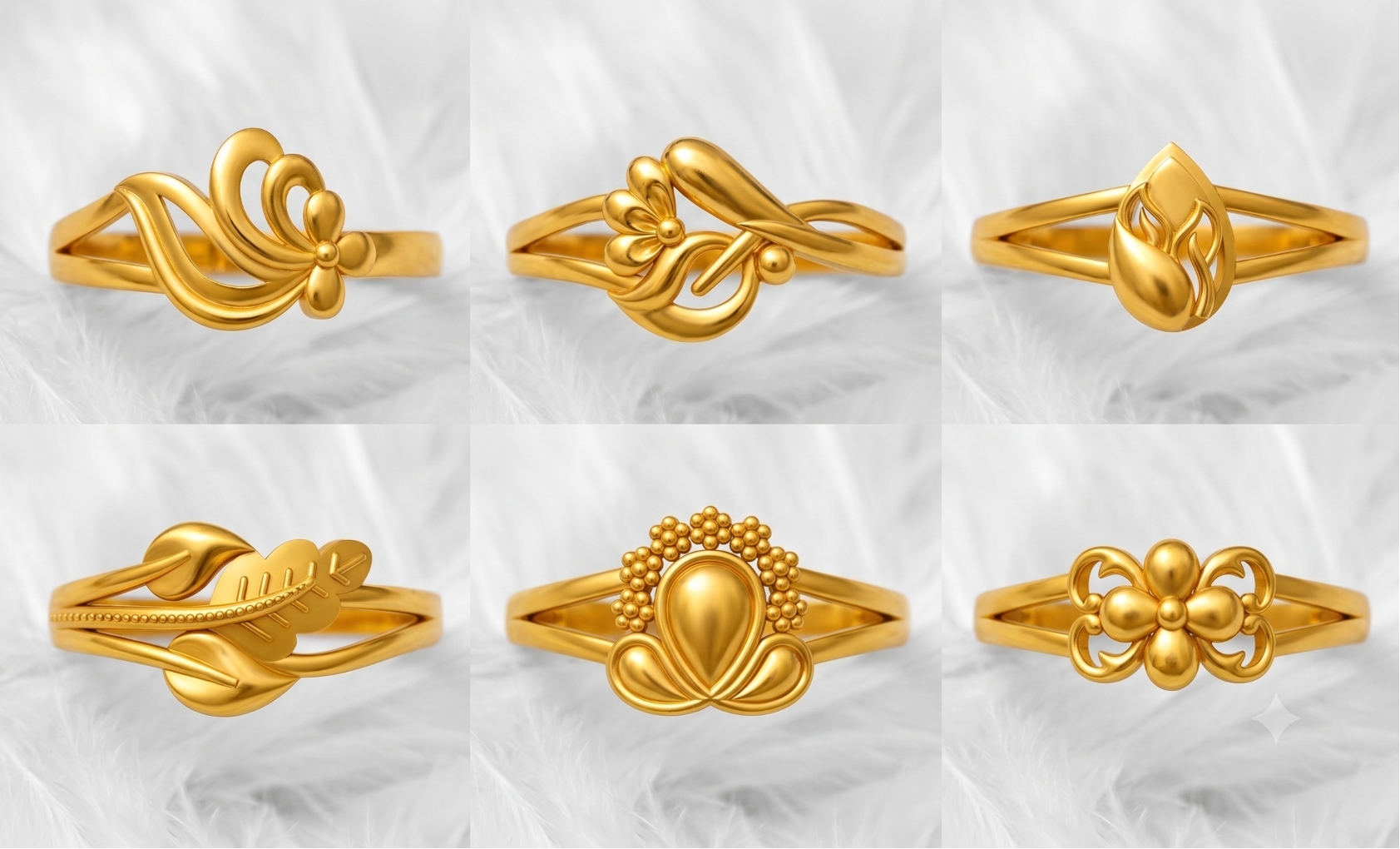 Ladies Paper Casting Rings LR Lot -3