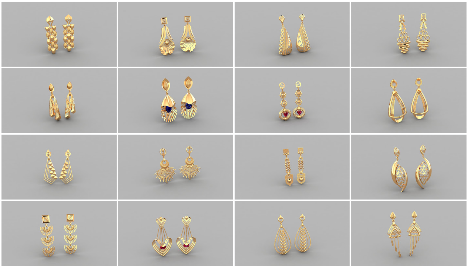 40 Plain Long Earing 3DM Files Lot Available — view 10